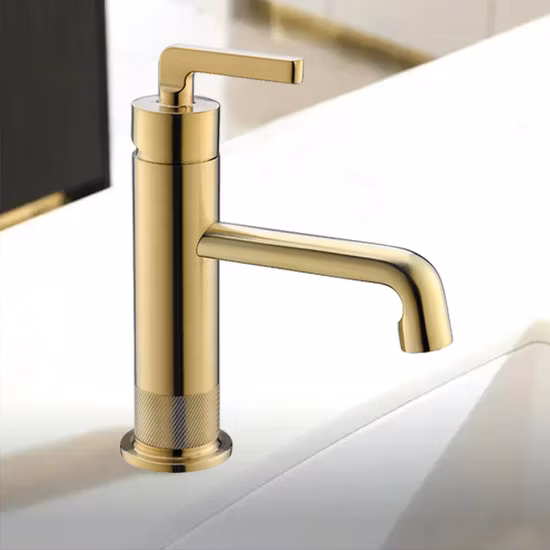 Rubinetti da bagno moderni con maniglia singola, rubinetto per lavabo in ottone dorato