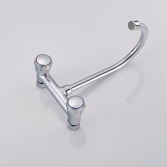 Rubinetto per acqua calda fredda Rubinetto per lavello da cucina in ottone massiccio cromato a parete