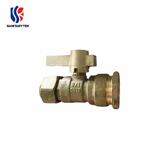 Valvola a sfera con serratura in ottone per il collegamento al tubo in PE e al contatore dell'acqua