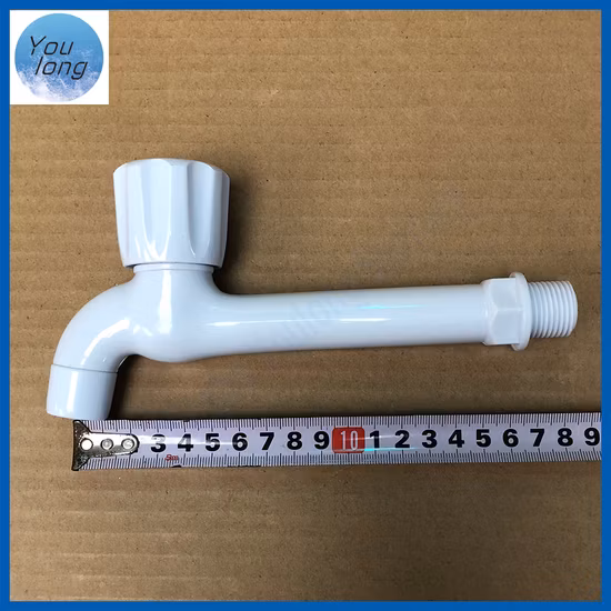 Rubinetto in plastica bianca Rubinetto per lavatrice a corpo lungo Rubinetto per bagno